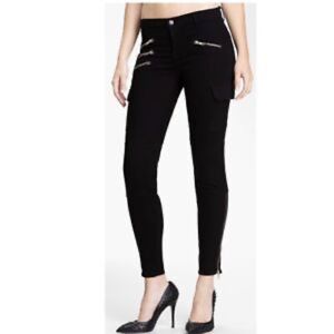 36. J Brand black skinny jeans with zippers size 27
